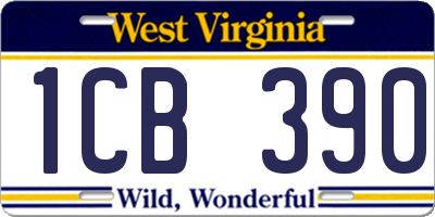 WV license plate 1CB390
