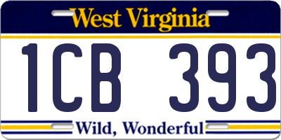 WV license plate 1CB393