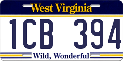 WV license plate 1CB394