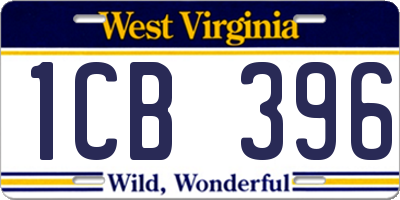 WV license plate 1CB396
