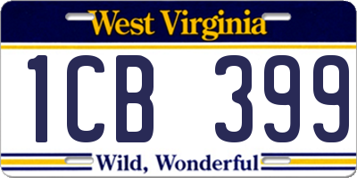 WV license plate 1CB399