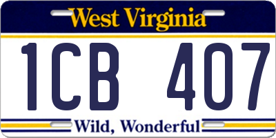 WV license plate 1CB407