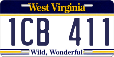 WV license plate 1CB411