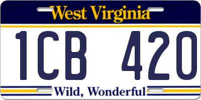 WV license plate 1CB420