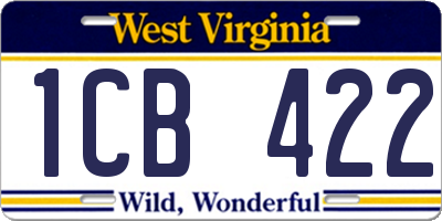 WV license plate 1CB422