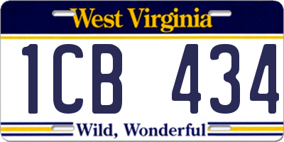 WV license plate 1CB434