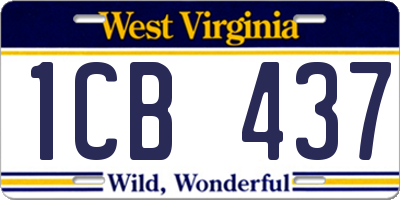 WV license plate 1CB437