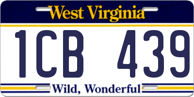 WV license plate 1CB439
