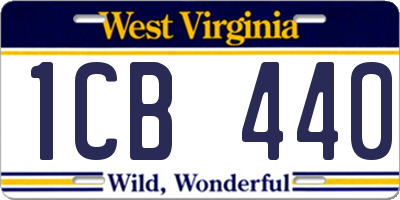 WV license plate 1CB440