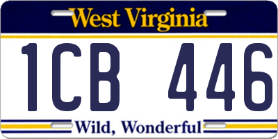 WV license plate 1CB446