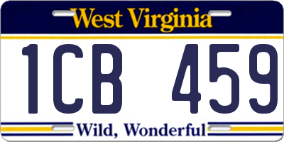 WV license plate 1CB459