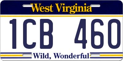 WV license plate 1CB460