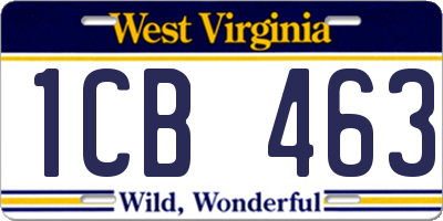 WV license plate 1CB463