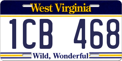 WV license plate 1CB468