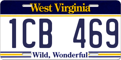 WV license plate 1CB469