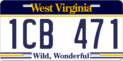 WV license plate 1CB471