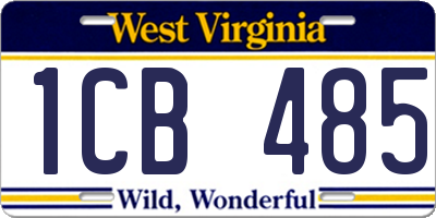 WV license plate 1CB485