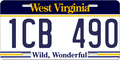 WV license plate 1CB490