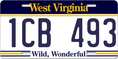 WV license plate 1CB493