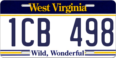 WV license plate 1CB498