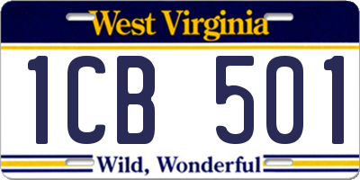 WV license plate 1CB501