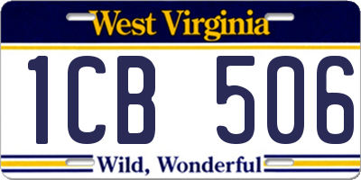 WV license plate 1CB506