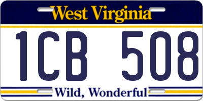 WV license plate 1CB508