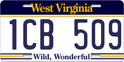 WV license plate 1CB509