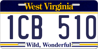 WV license plate 1CB510