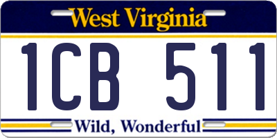 WV license plate 1CB511