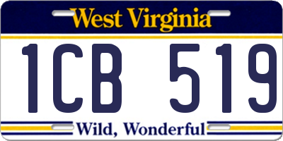 WV license plate 1CB519