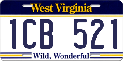 WV license plate 1CB521