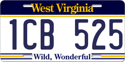 WV license plate 1CB525
