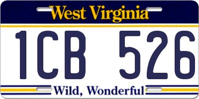 WV license plate 1CB526