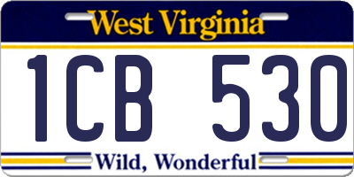 WV license plate 1CB530