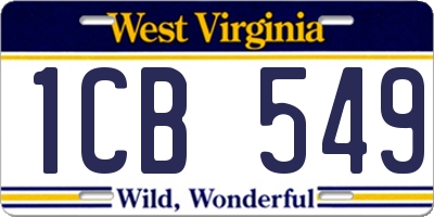 WV license plate 1CB549