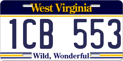 WV license plate 1CB553
