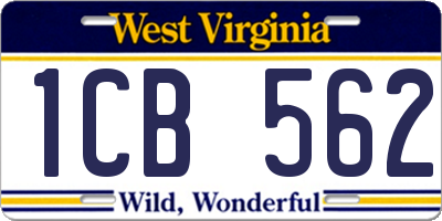 WV license plate 1CB562