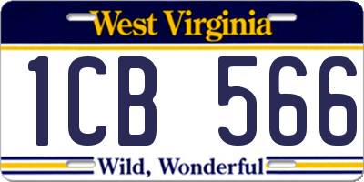 WV license plate 1CB566