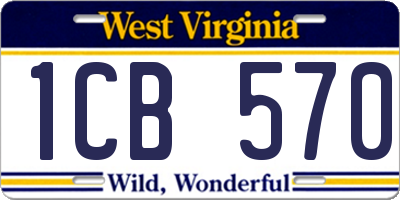 WV license plate 1CB570
