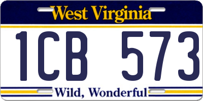 WV license plate 1CB573