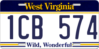 WV license plate 1CB574