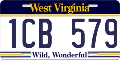 WV license plate 1CB579