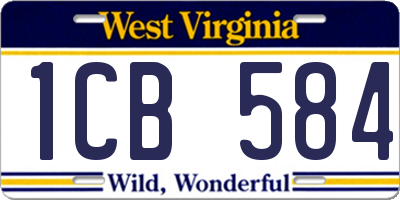 WV license plate 1CB584
