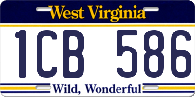 WV license plate 1CB586