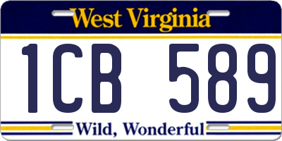 WV license plate 1CB589