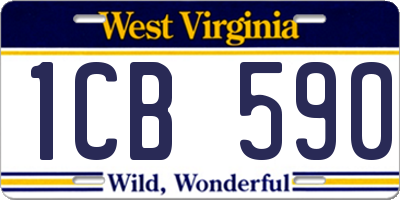 WV license plate 1CB590