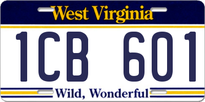 WV license plate 1CB601