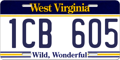 WV license plate 1CB605