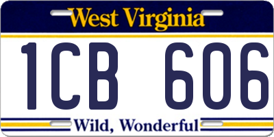 WV license plate 1CB606